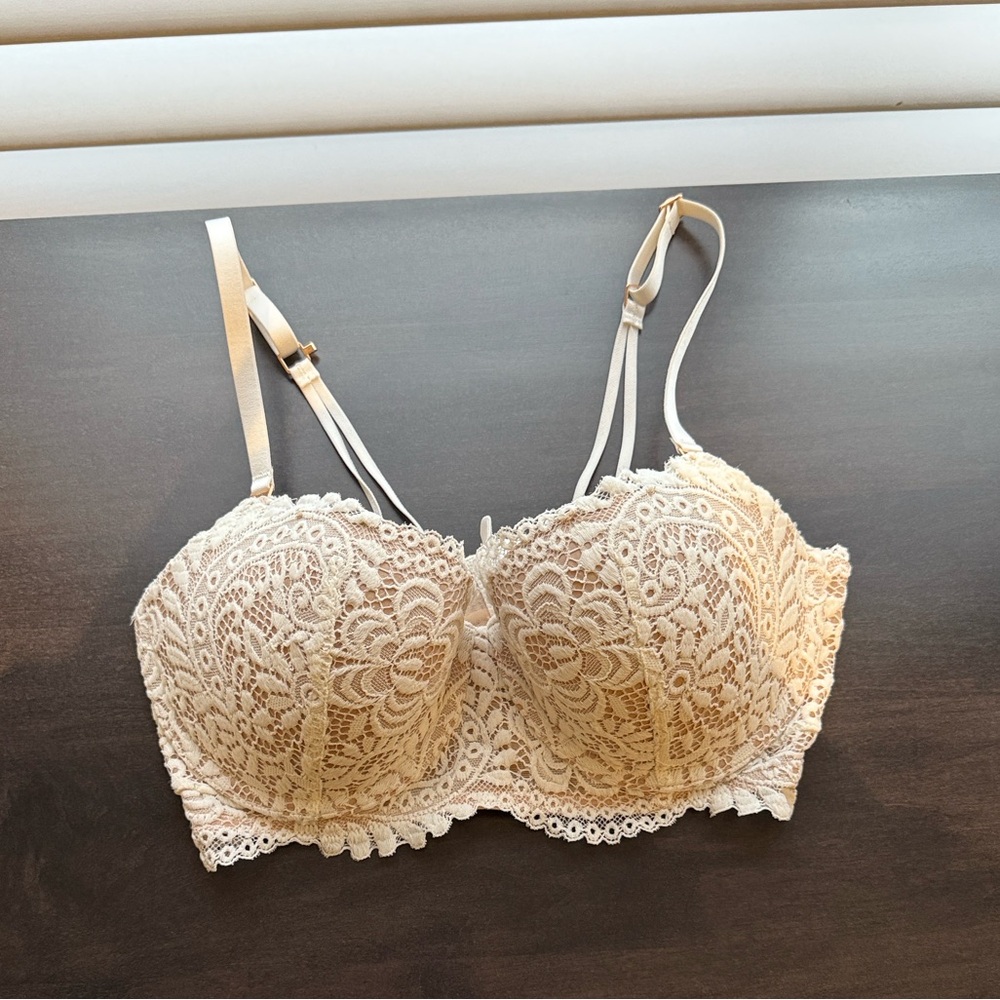 Aerie White Lace Balconette Bra